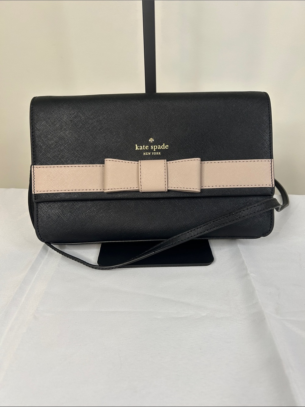 kate spade Black Crossbody with Blush Bow Accent